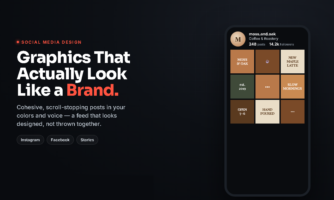 A cohesive, scroll-stopping branded feed designed for a coffee roaster